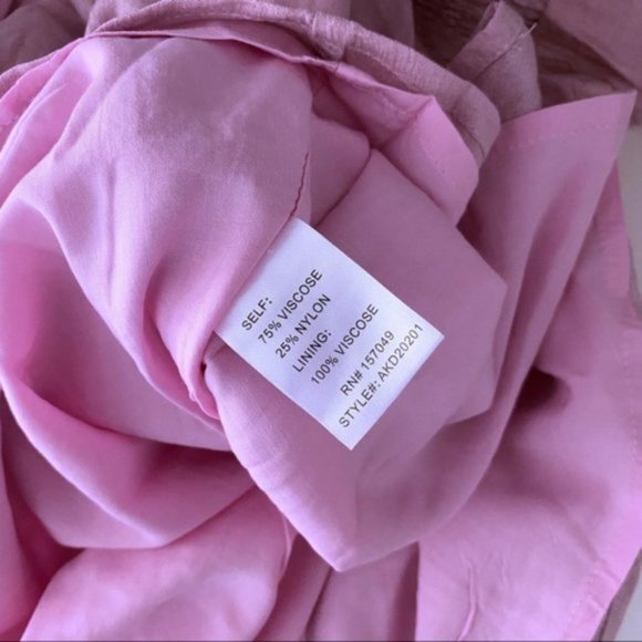 Fanco Francesca Mauve Milkmaid Mini Dress Cut Out Puff Sleeve Smocked New Small - Picture 12 of 14